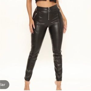 Fashion nova faux leather pants!